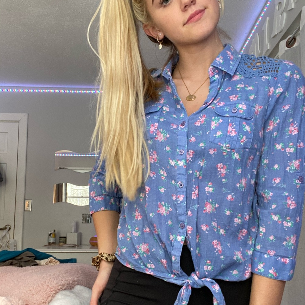 Floral button down